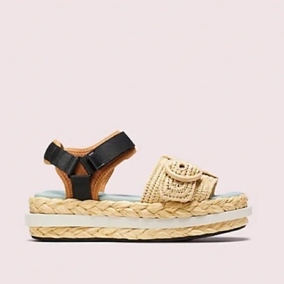 NWOB Kate Spade acapulco raffia flatform sandals sz 40/9.5B - Picture 1 of 14